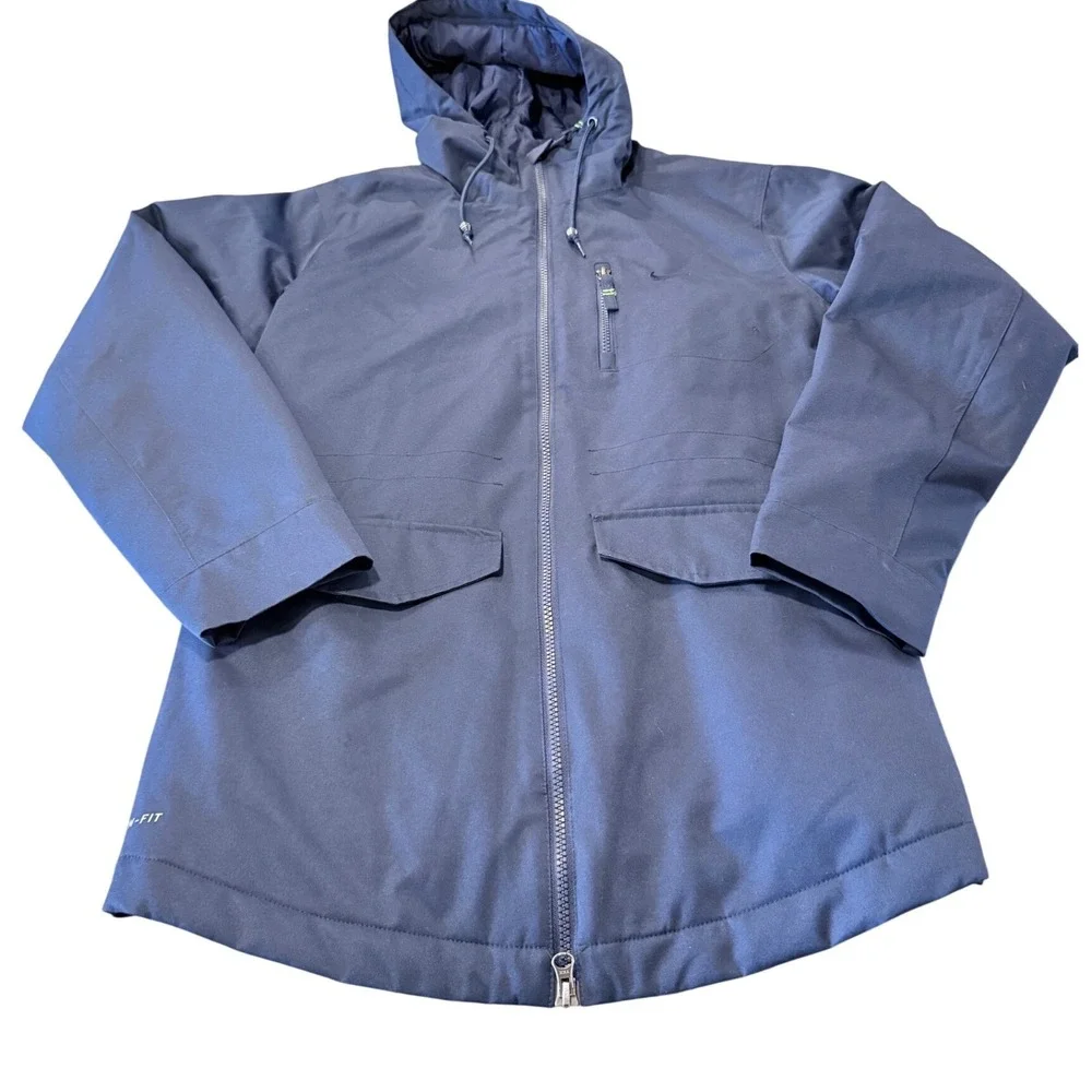 Nike Storm-FIT Hooded Parka Navy Blue Insulated Jacket Youth Large L 11-13